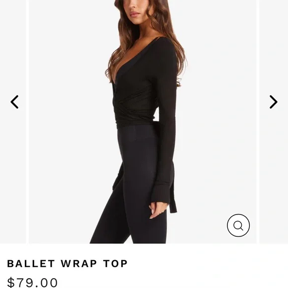 NWT CSB Black Ballet Wrap Top - Picture 5 of 8